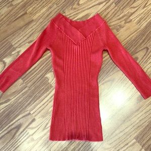 Orange Ribbed Sweater